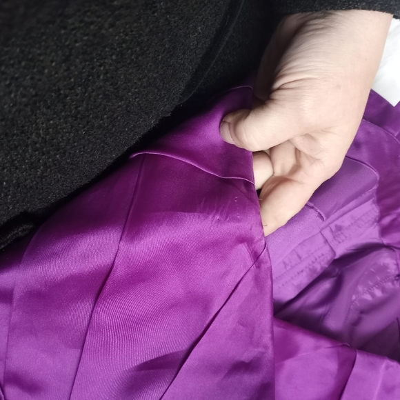 BADGLEY MISCHKA Magenta Strapless Tiered Ruffled Silk Midi Dress - Picture 6 of 6